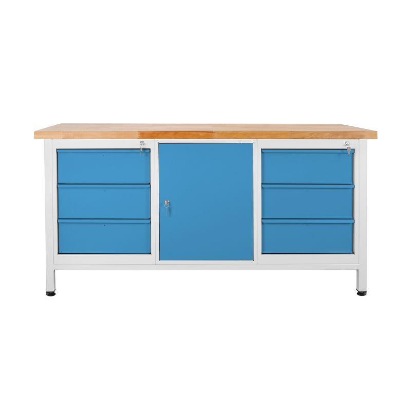 ADB Werkbank, Packtisch 1700x840x600 mm 6 Schubladen + 1 Tür