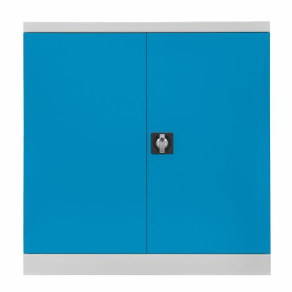 MAVAX Stahlschrank abschliessbar mit 2 Fachböden, blau/grau